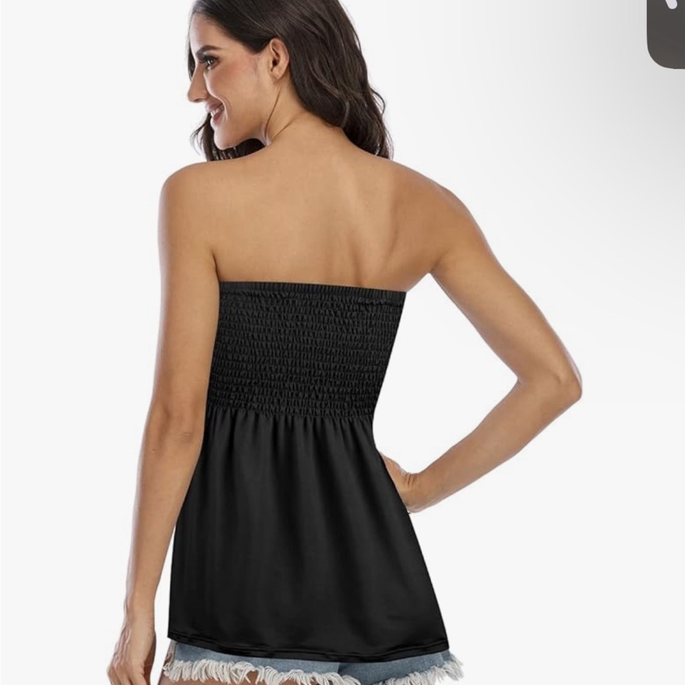 Womens Strapless Pleated Tube Top Shirt Halter Twisted Tank host pick XL - Picture 5 of 16